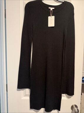 GB girls Black Ribbed Long Sleeve Sweater Dress